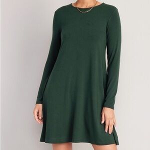 Old Navy Dark Green Long Sleeve Dress